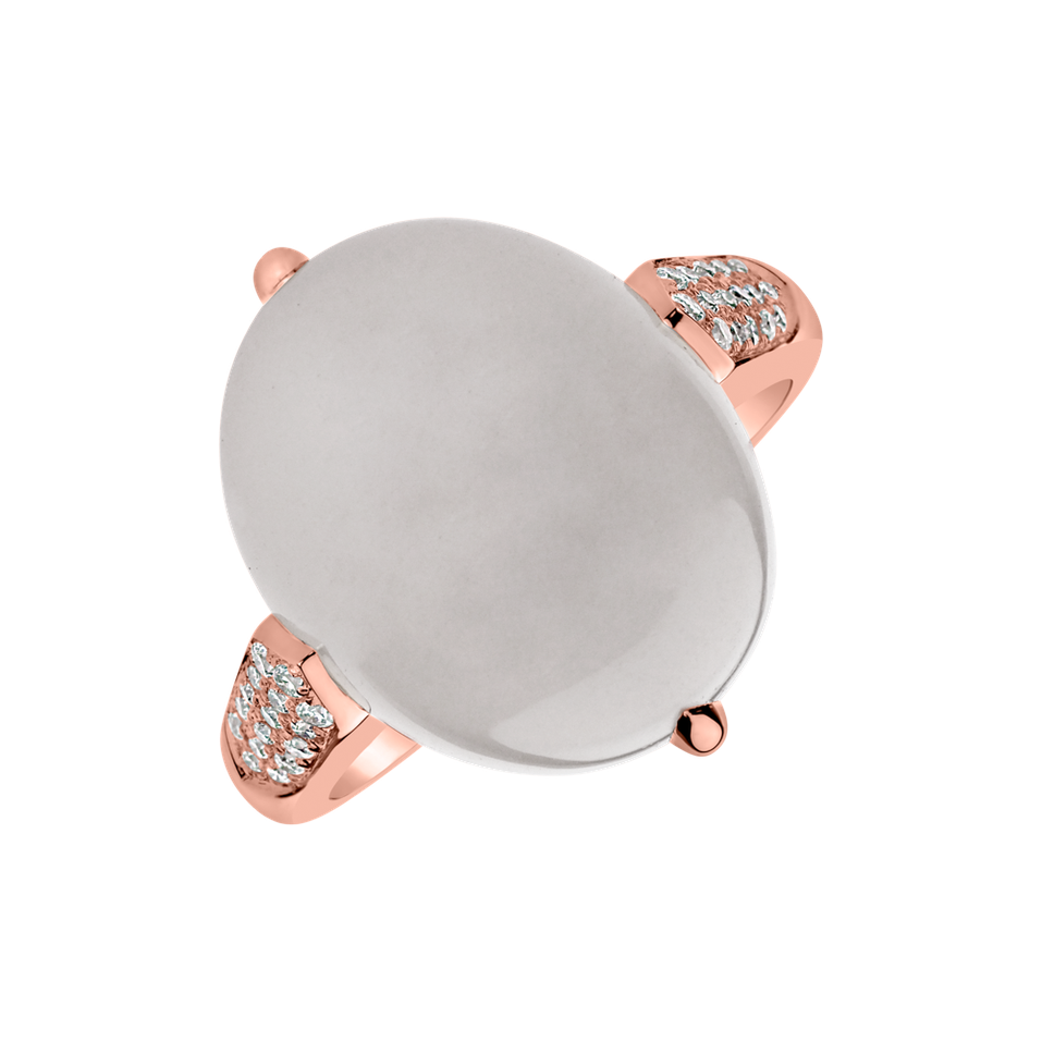 Ring with Moonstone and diamonds Drop Blossom