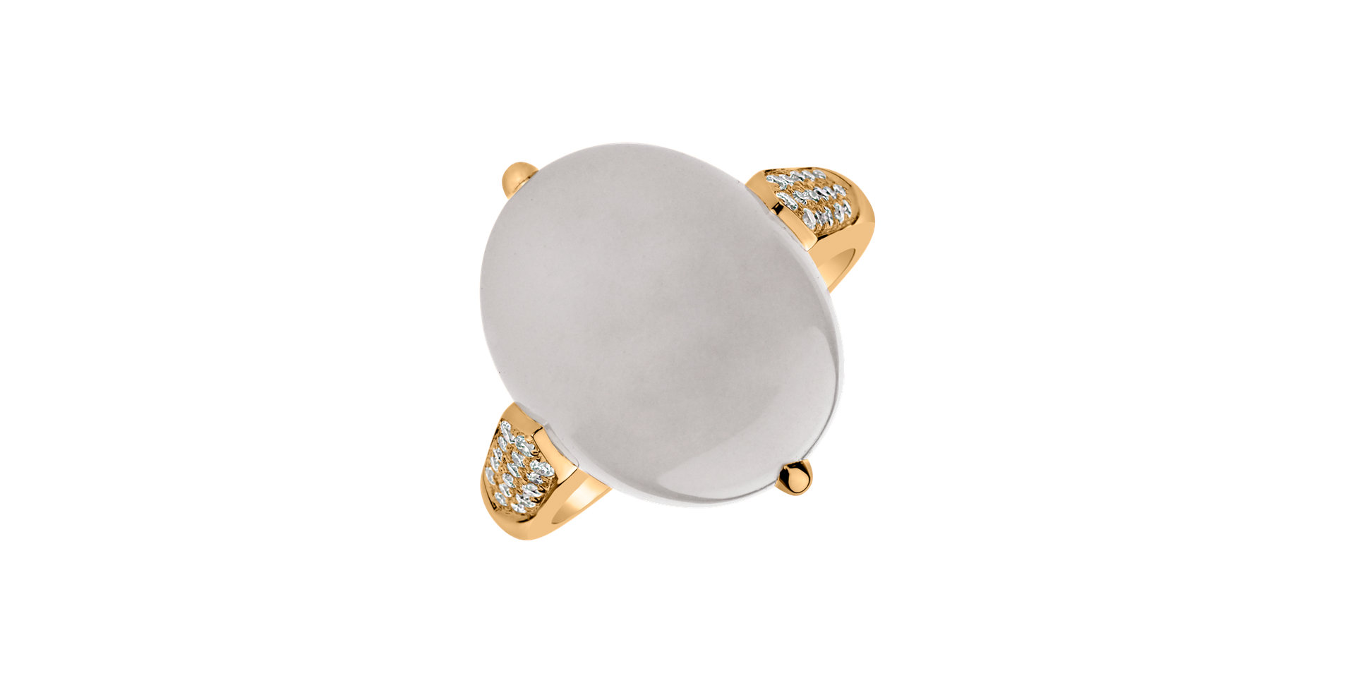 Ring with Moonstone and diamonds Drop Blossom