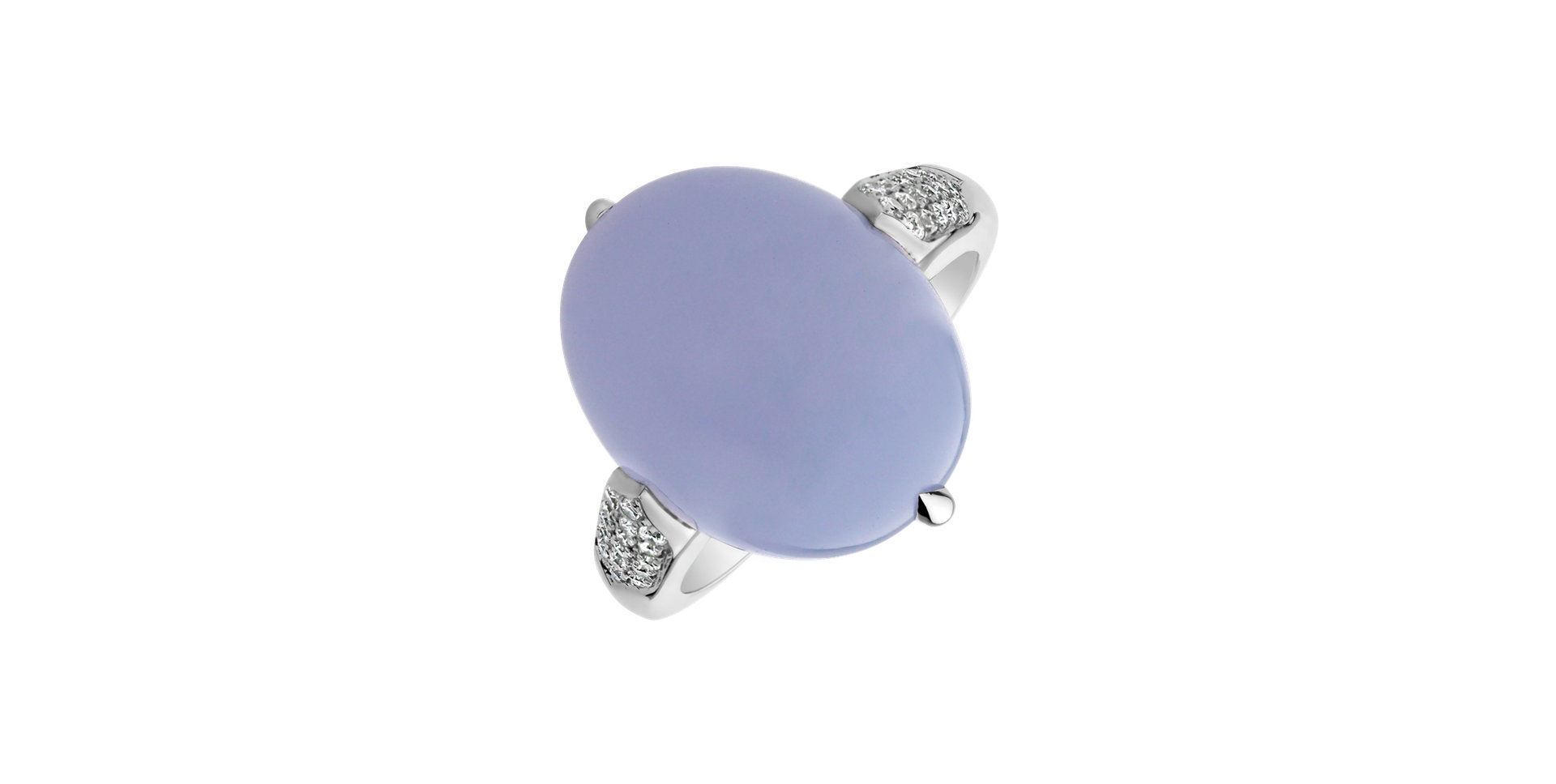 Diamond ring with Chalcedony Drop Blossom
