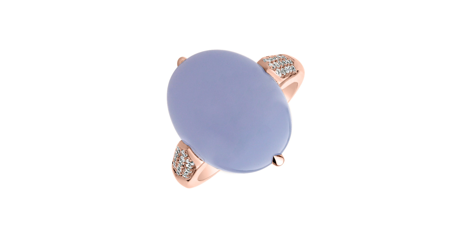 Diamond ring with Chalcedony Drop Blossom