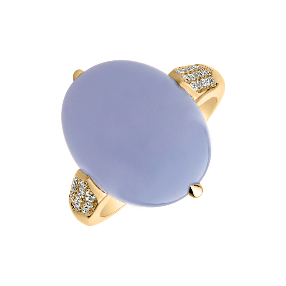 Diamond ring with Chalcedony Drop Blossom