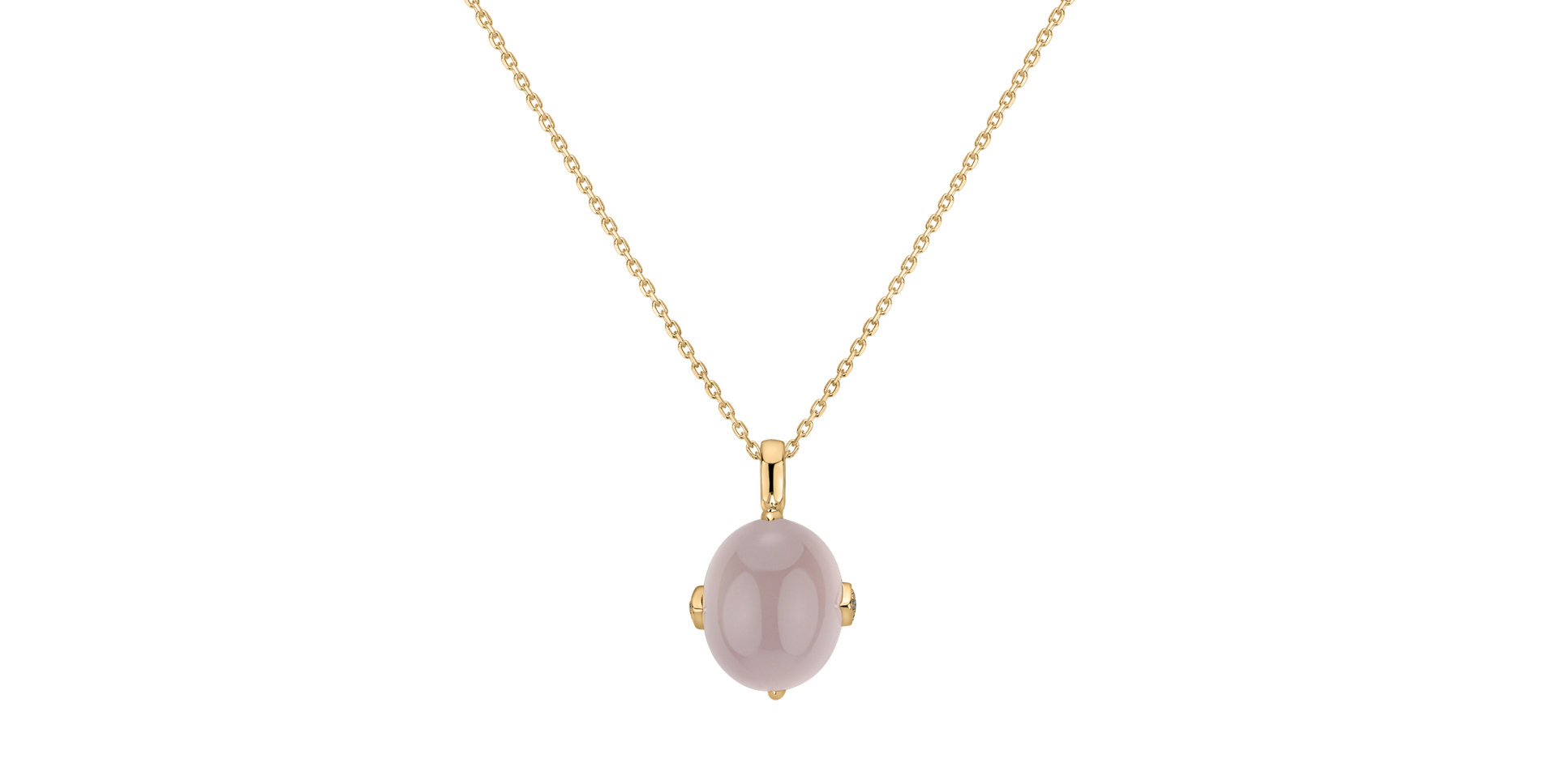Diamond pendant with Rose Quartz Drop Blossom