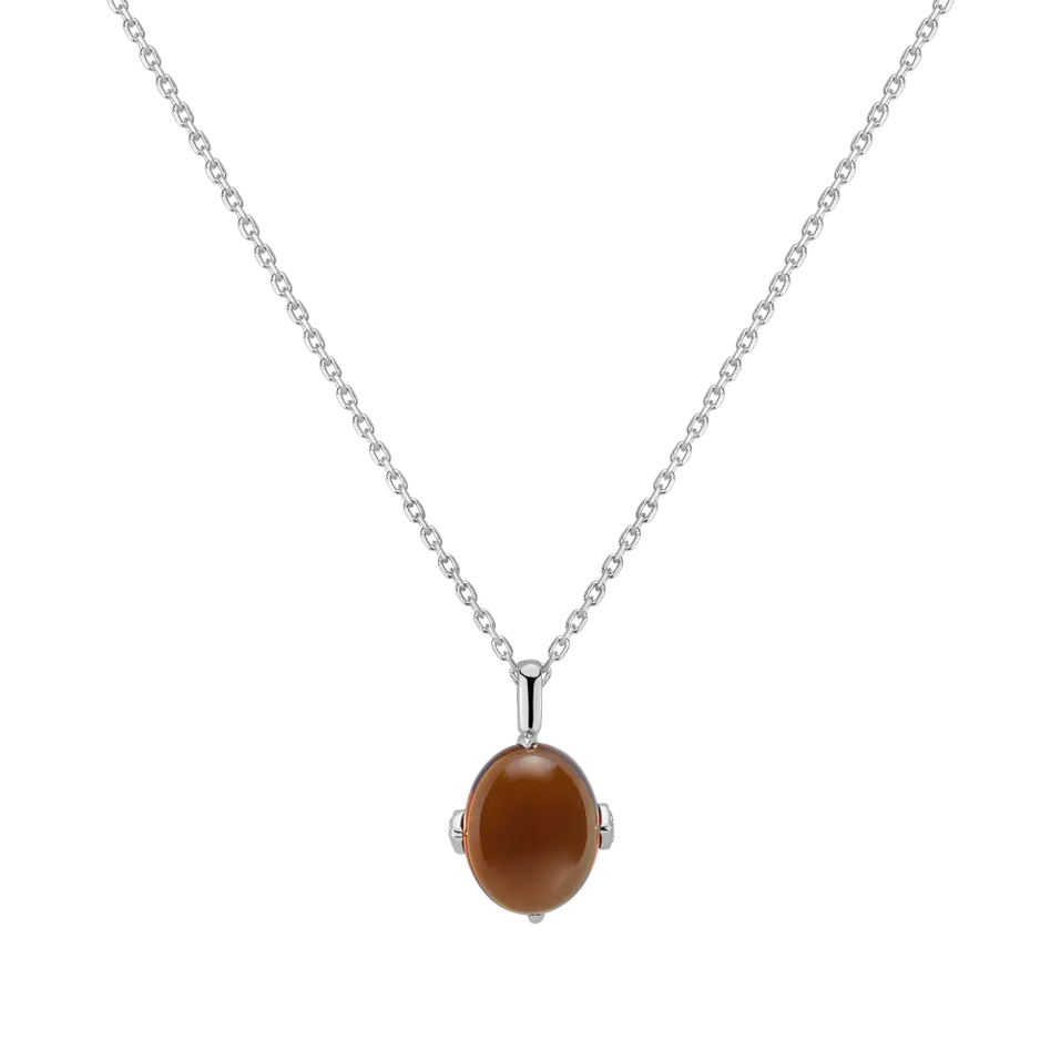 Diamond pendant with Quartz Drop Blossom