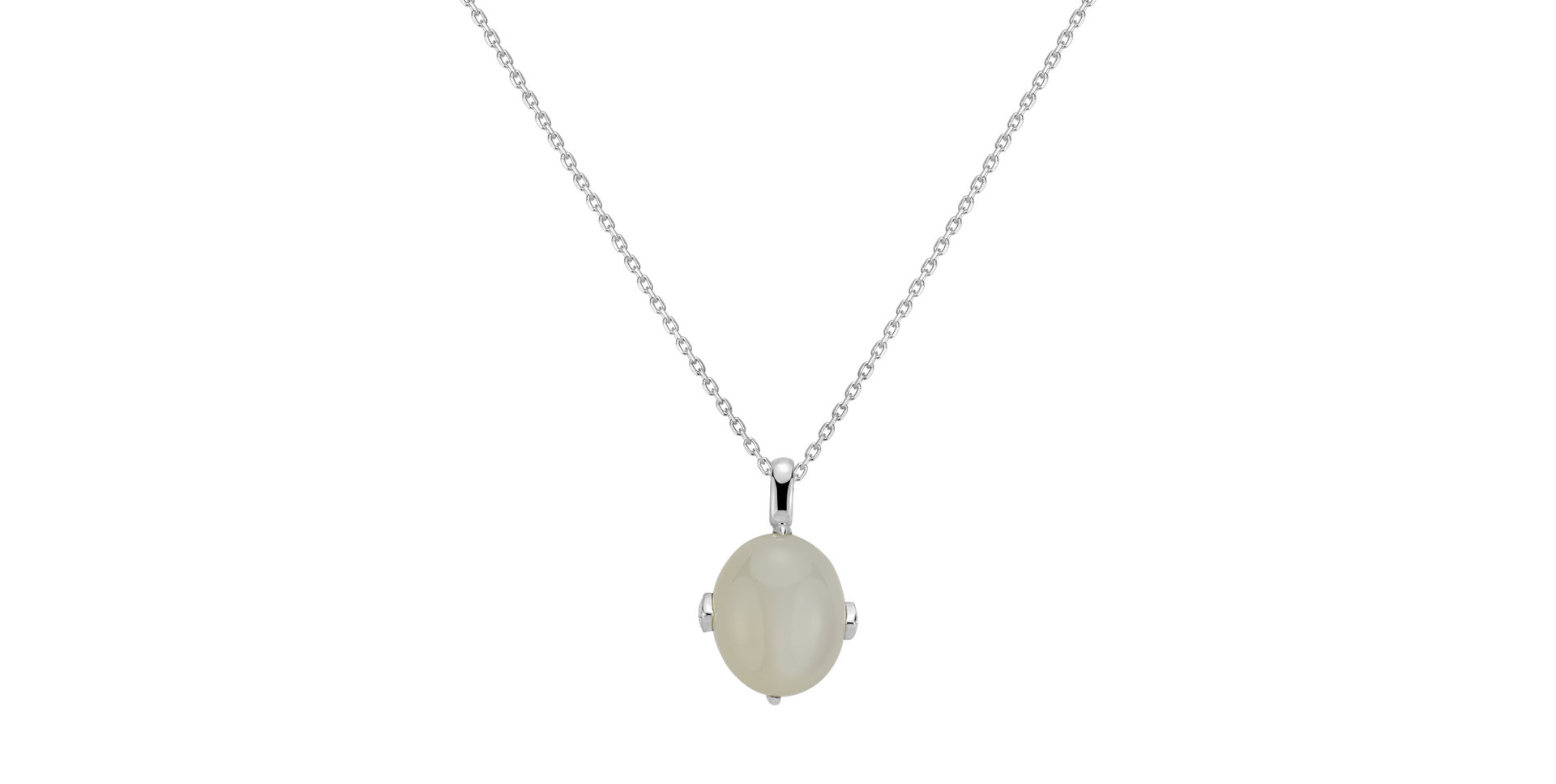 Diamond pendant with Moonstone Drop Blossom