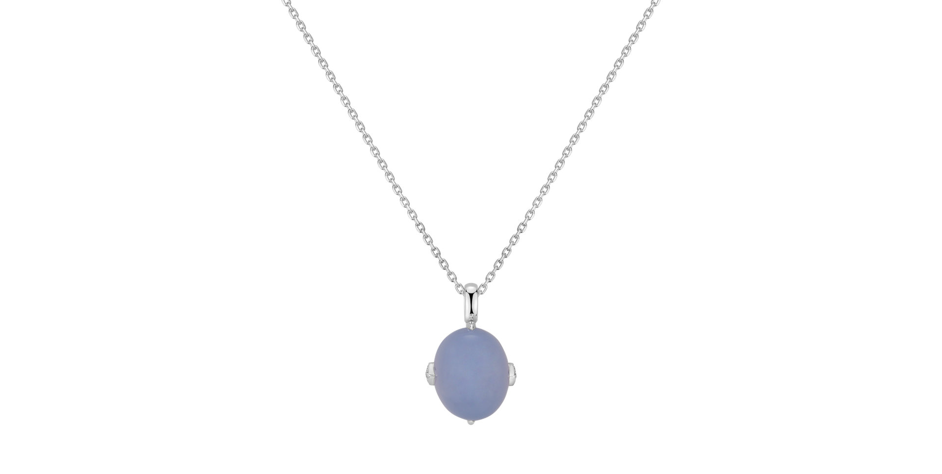Diamond pendant with Chalcedony Drop Blossom