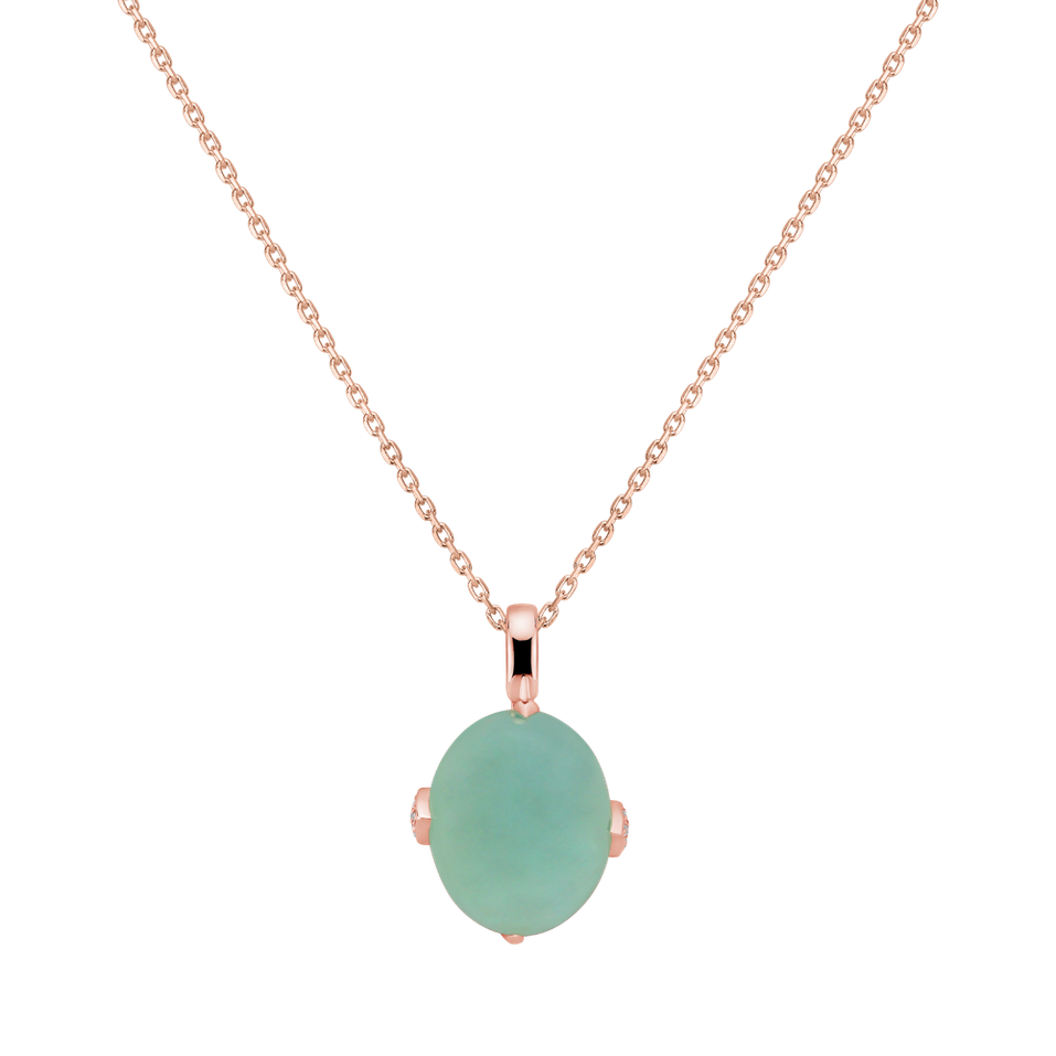 Diamond pendant with Chalcedony Drop Blossom