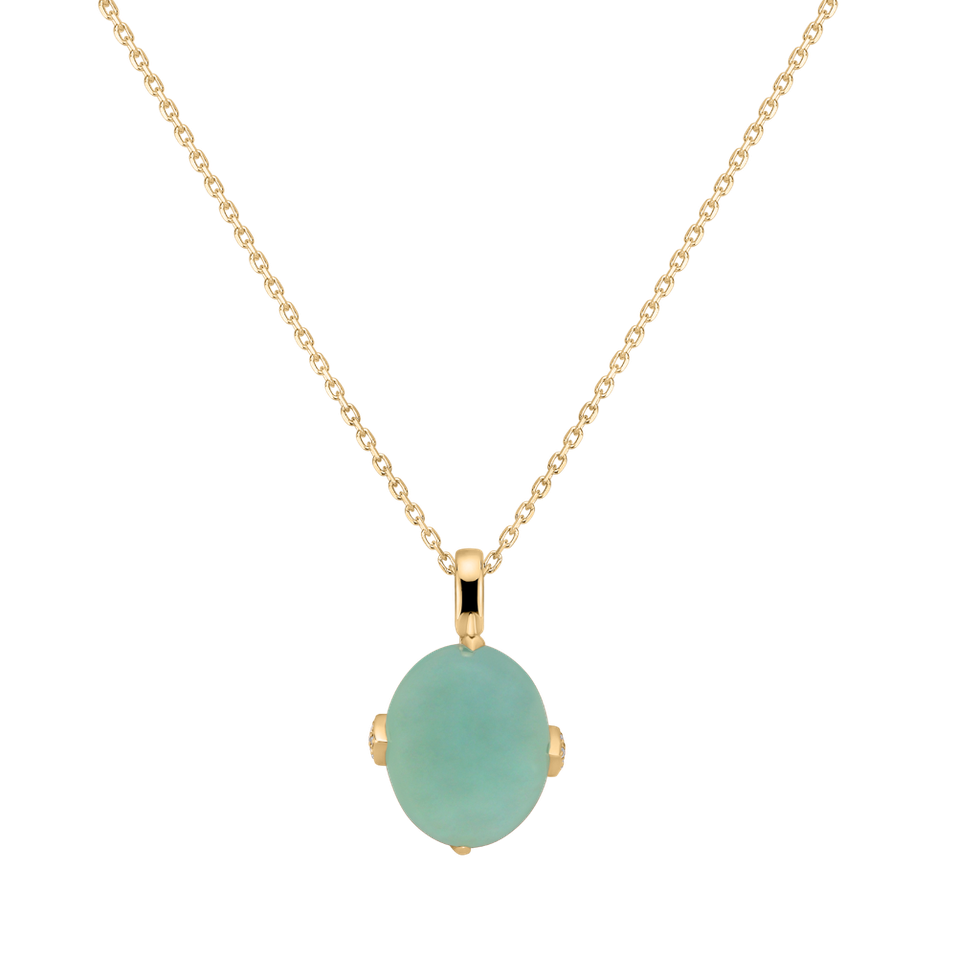 Diamond pendant with Chalcedony Drop Blossom