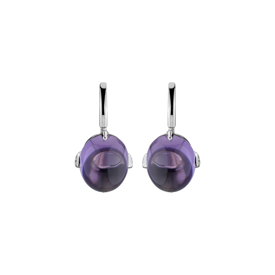 Diamond earrings with Amethyst Shining Grace