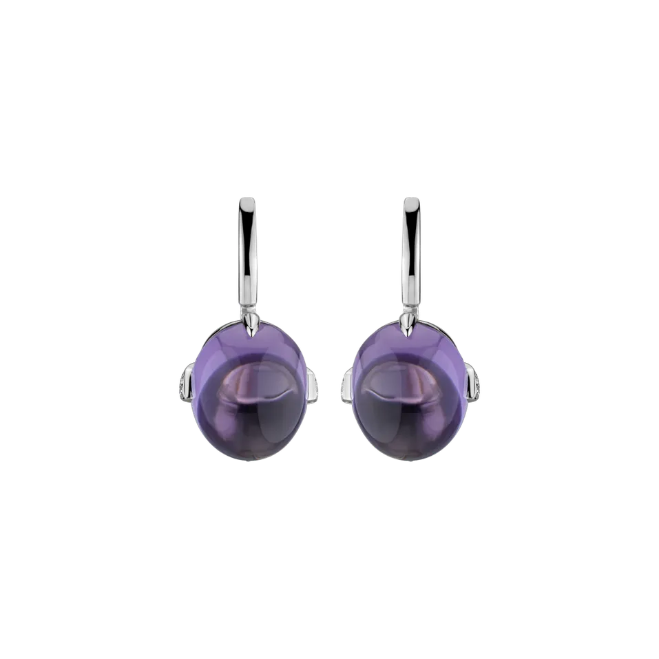 Diamond earrings with Amethyst Shining Grace