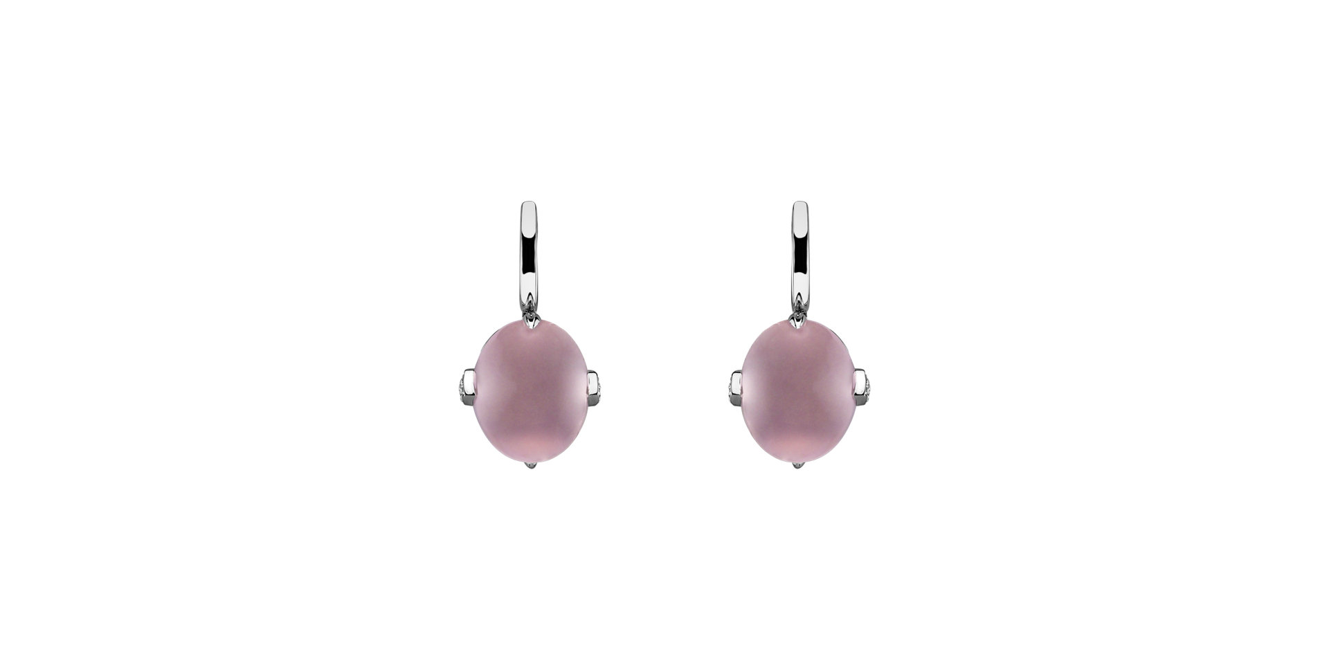 Diamond earrings with Rose Quartz Shining Grace