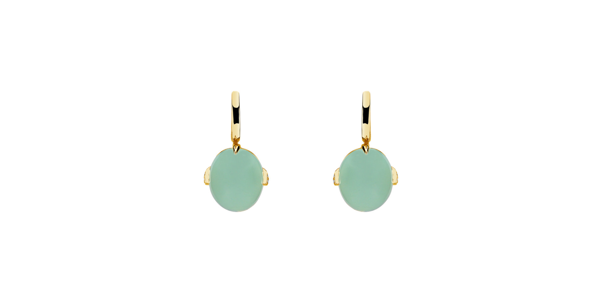 Diamond earrings with Chalcedony Shining Grace