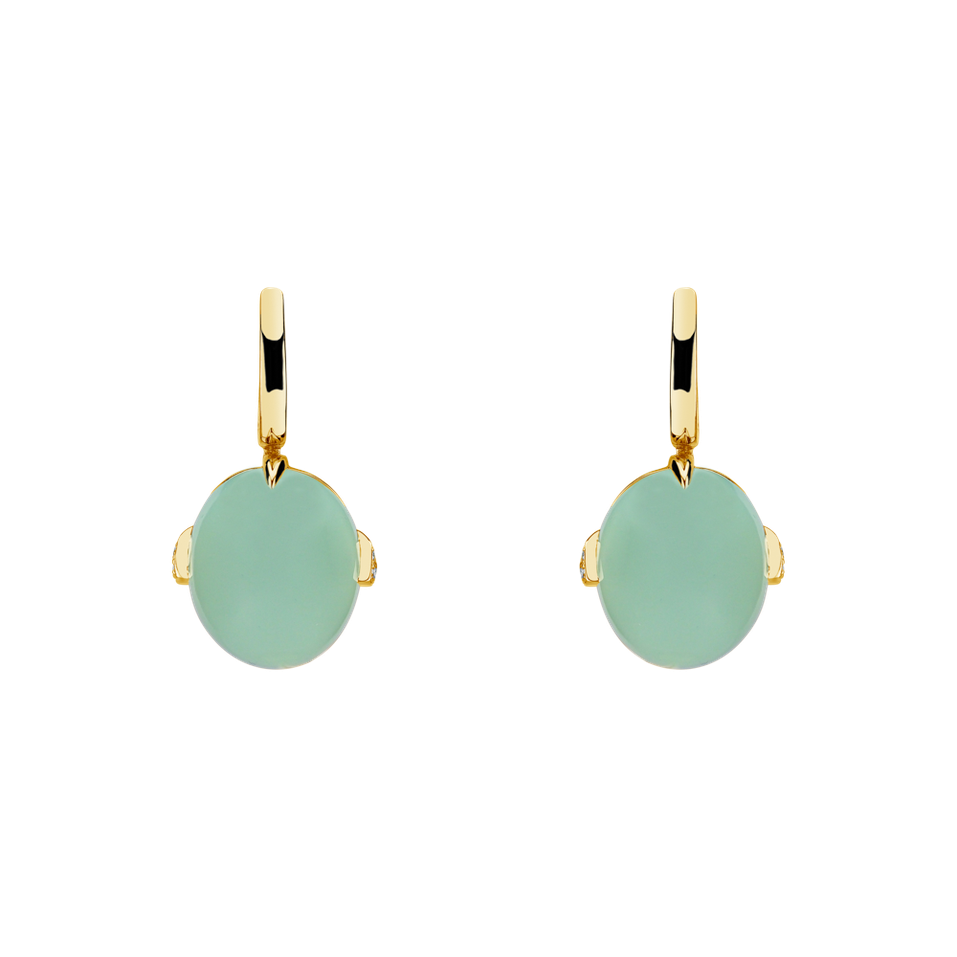 Diamond earrings with Chalcedony Shining Grace