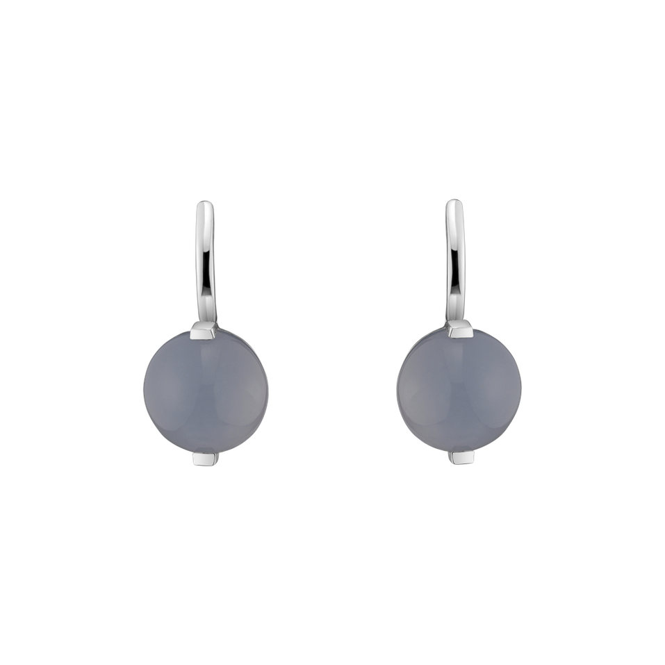 Diamond earrings with Chalcedony Space Signature