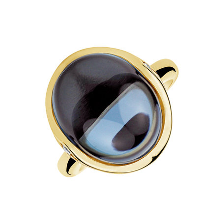 Diamond ring with Topaz Fairytale Drop