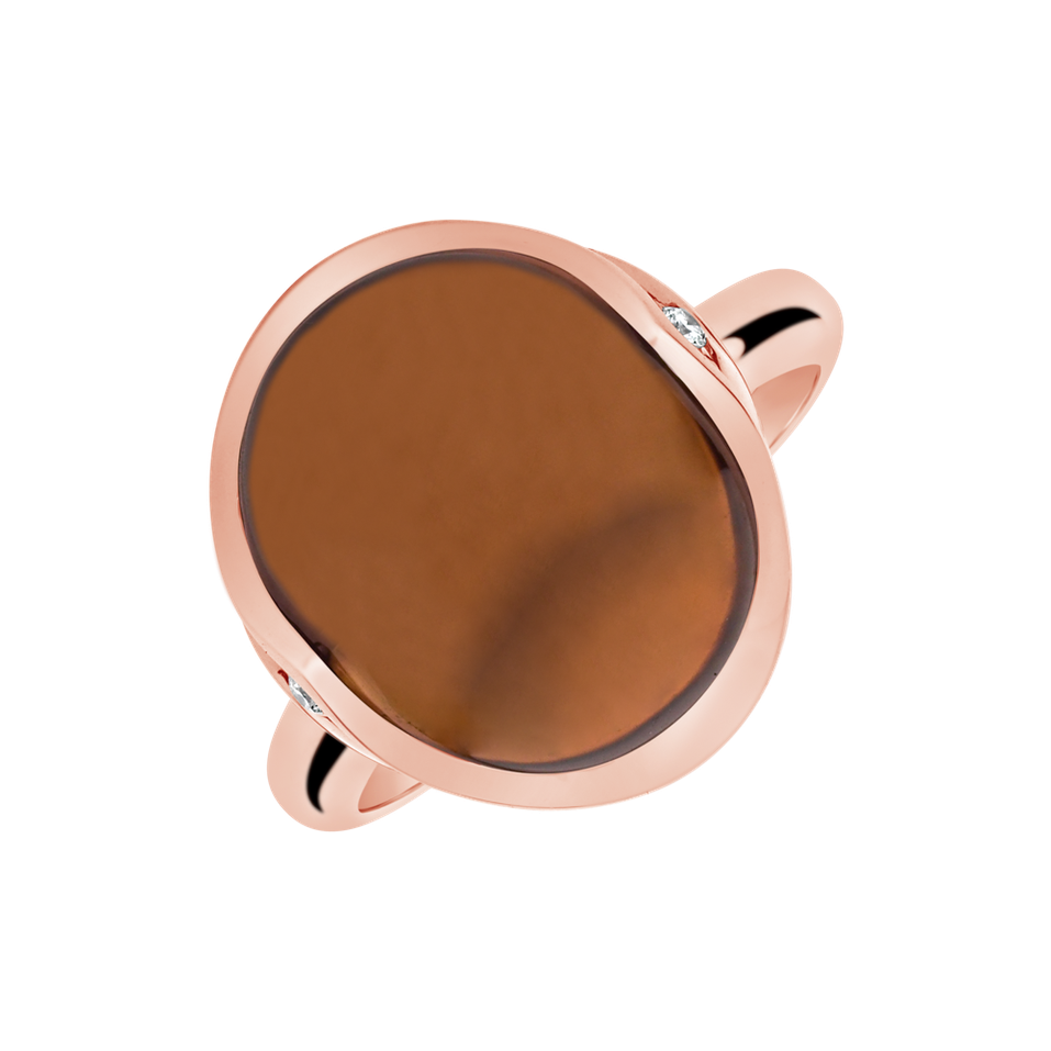 Diamond ring with Quartz Fairytale Drop