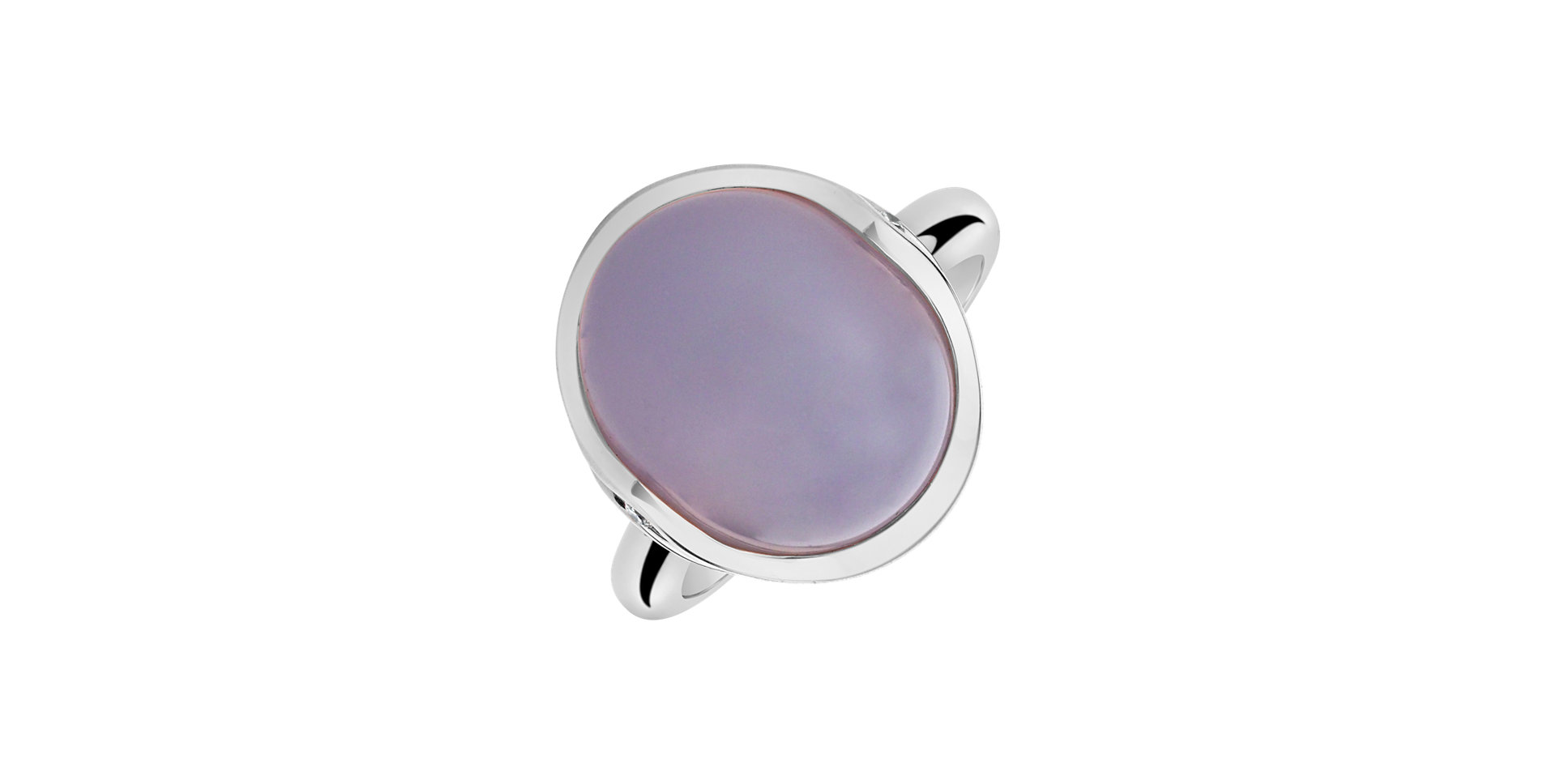 Diamond ring with Chalcedony Fairytale Drop