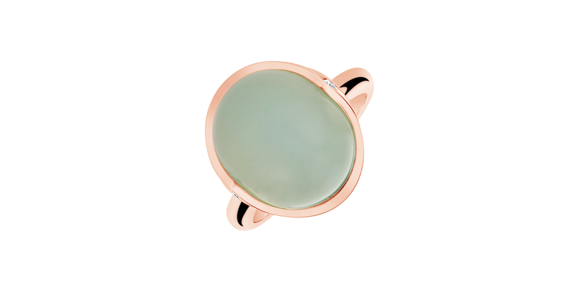 Diamond ring with Chalcedony Fairytale Drop