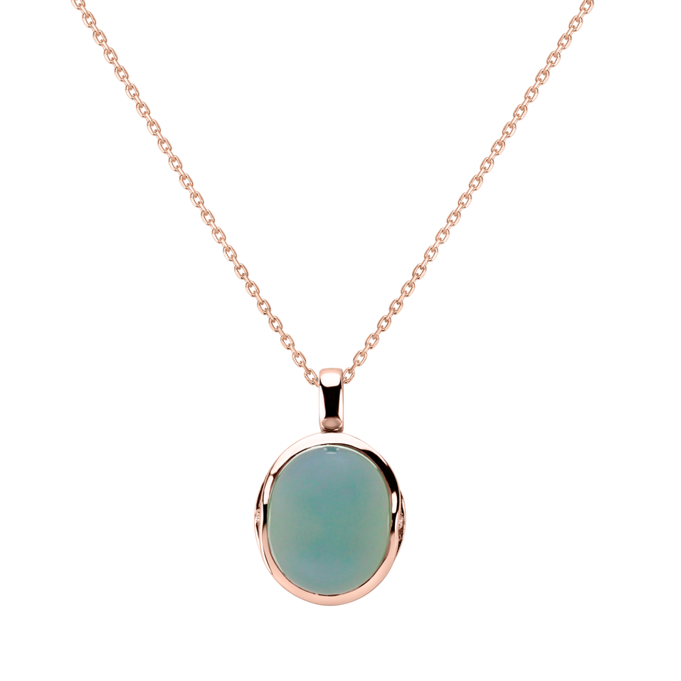Diamond pendant with Chalcedony Fairytale Drop