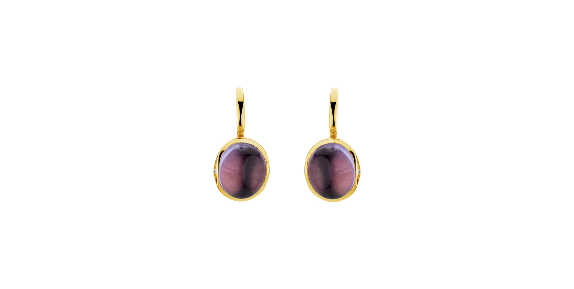 Diamond earrings with Amethyst Fairytale Drop
