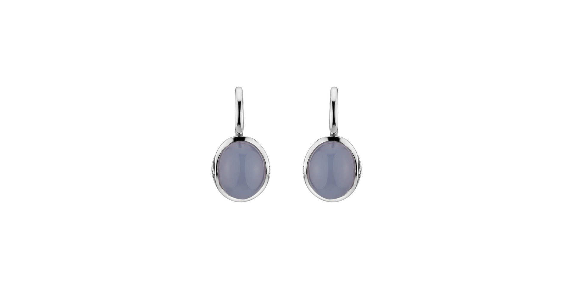 Diamond earrings with Chalcedony Fairytale Drop