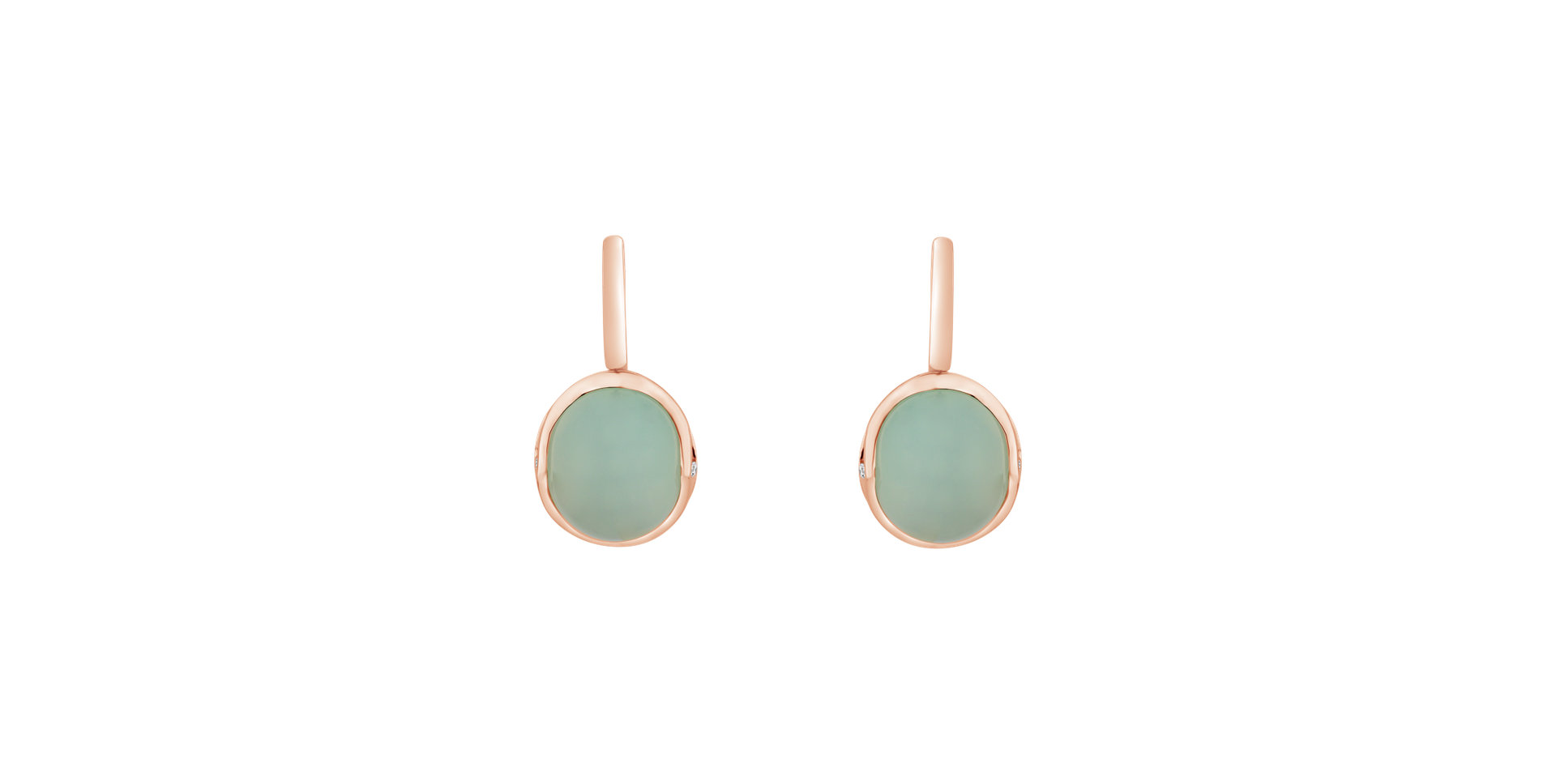 Diamond earrings with Chalcedony Fairytale Drop