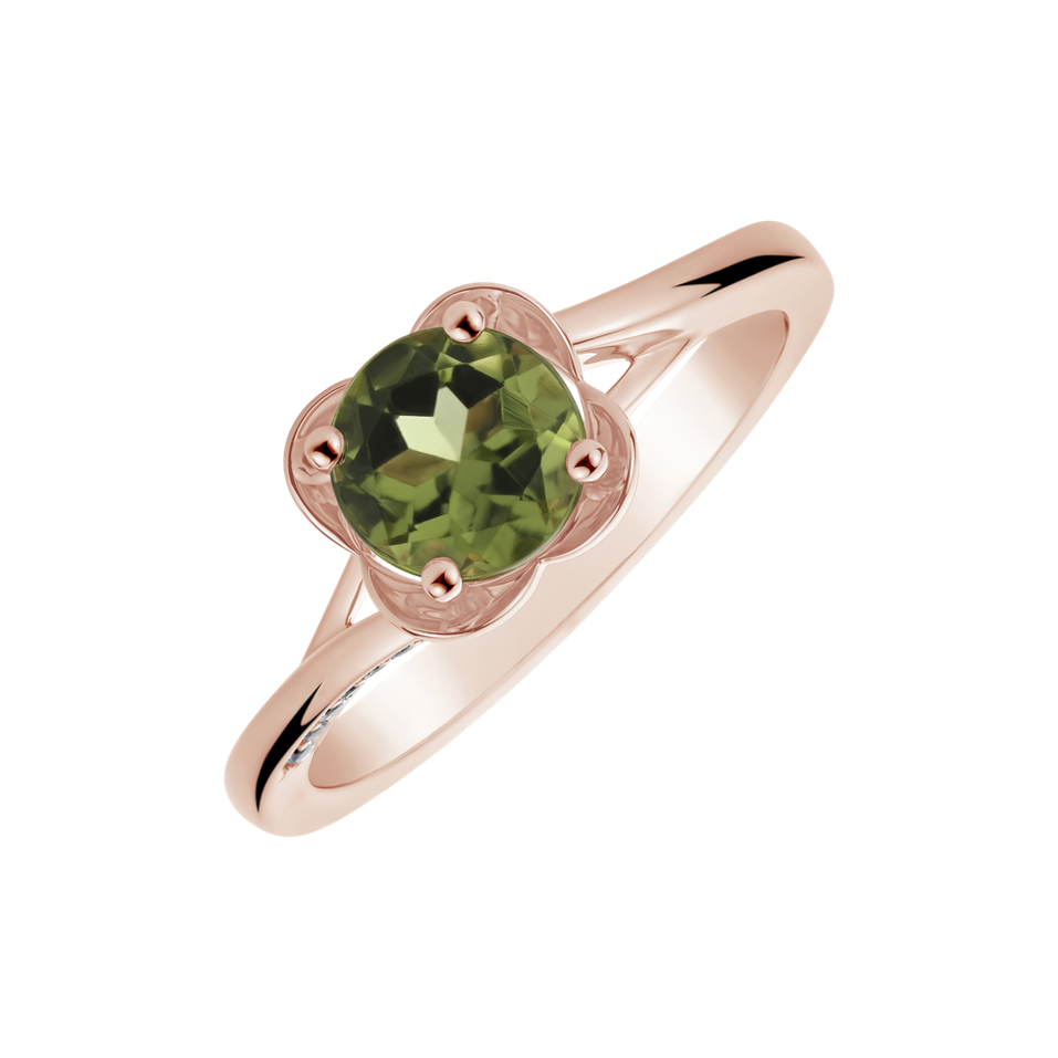 Diamond ring with Peridote Charming Delight