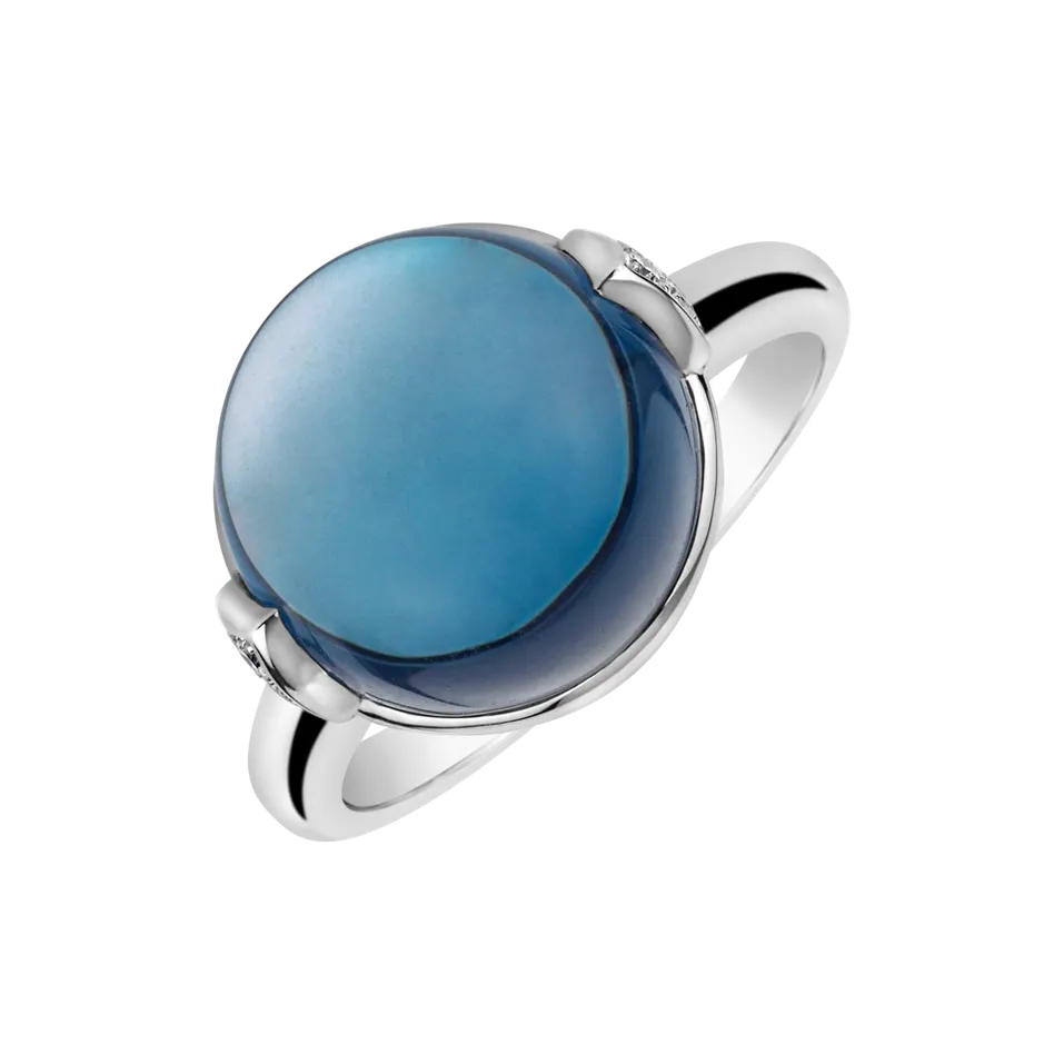 Diamond ring with Topaz Fairy Blossom