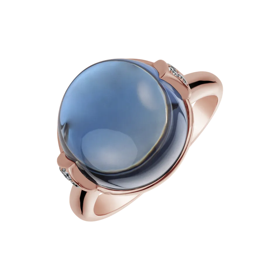 Diamond ring with Topaz Fairy Blossom