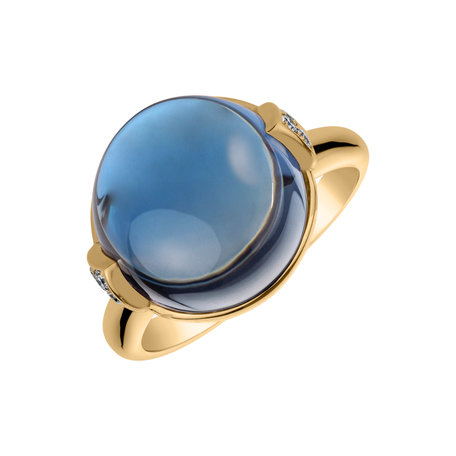 Diamond ring with Topaz Fairy Blossom