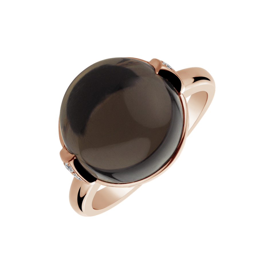 Diamond ring with Quartz Fairy Blossom