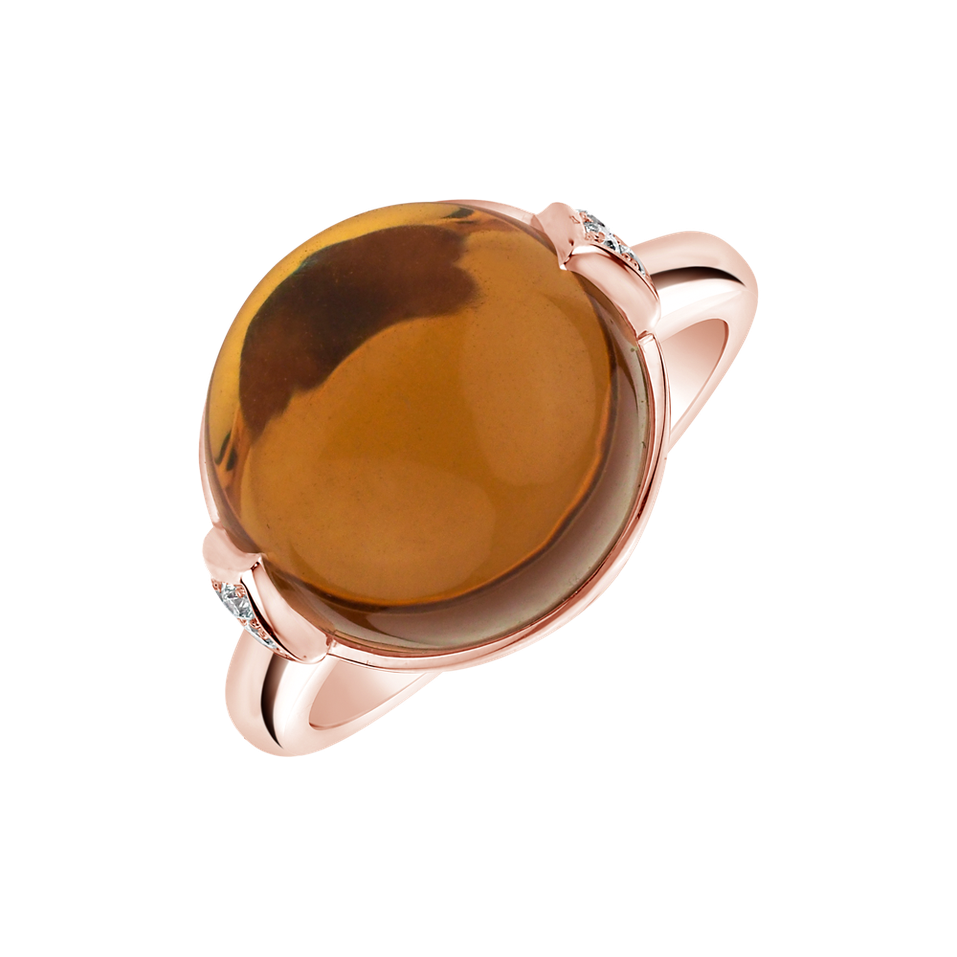 Diamond ring with Quartz Fairy Blossom