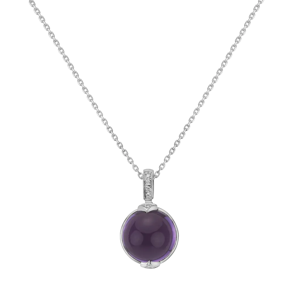 Diamond pendant with Amethyst Fairy Blossom