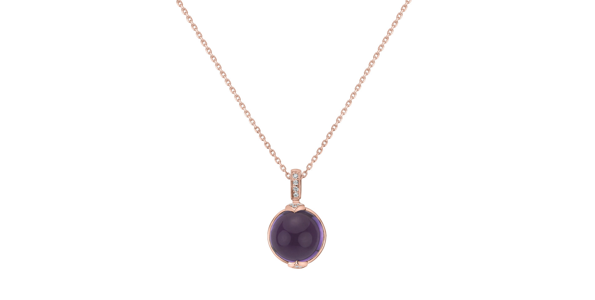 Diamond pendant with Amethyst Fairy Blossom