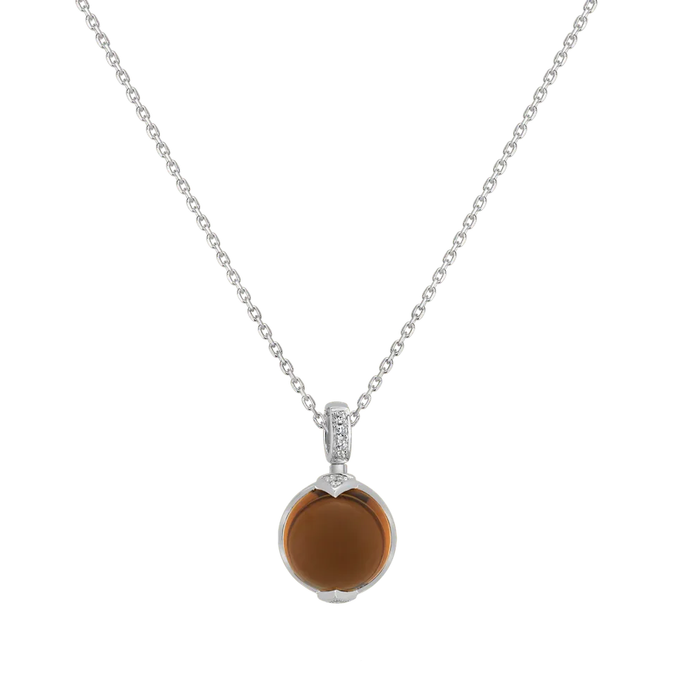 Diamond pendant with Quartz Fairy Blossom