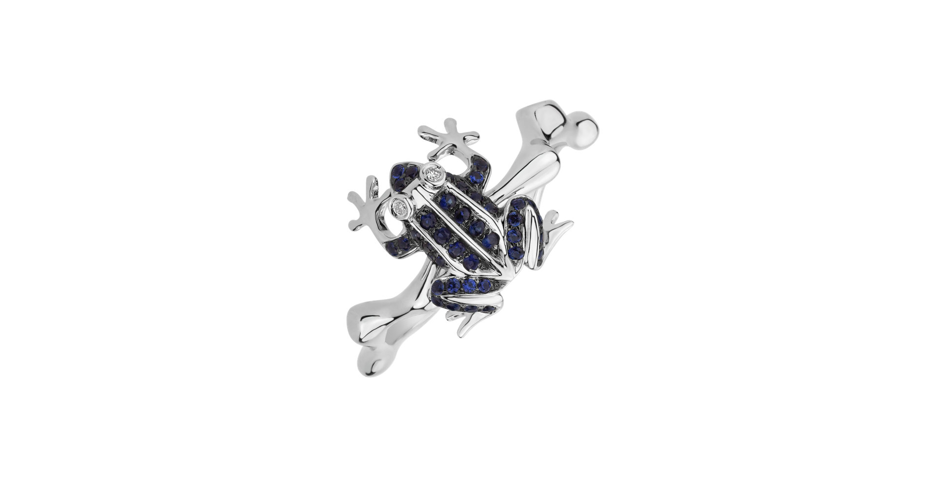 Diamond ring with Sapphire Noble Frog