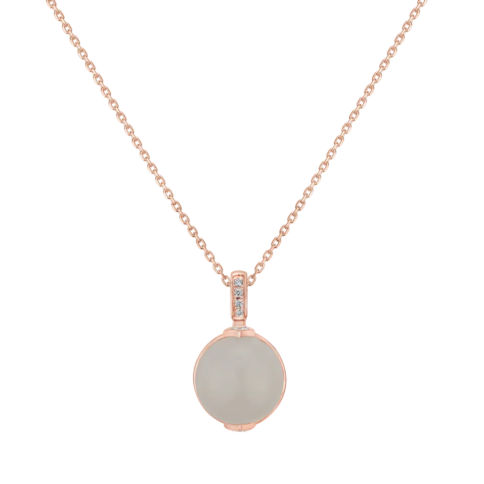 Diamond pendant with Moonstone Fairy Blossom
