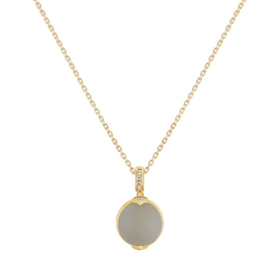 Diamond pendant with Moonstone Fairy Blossom