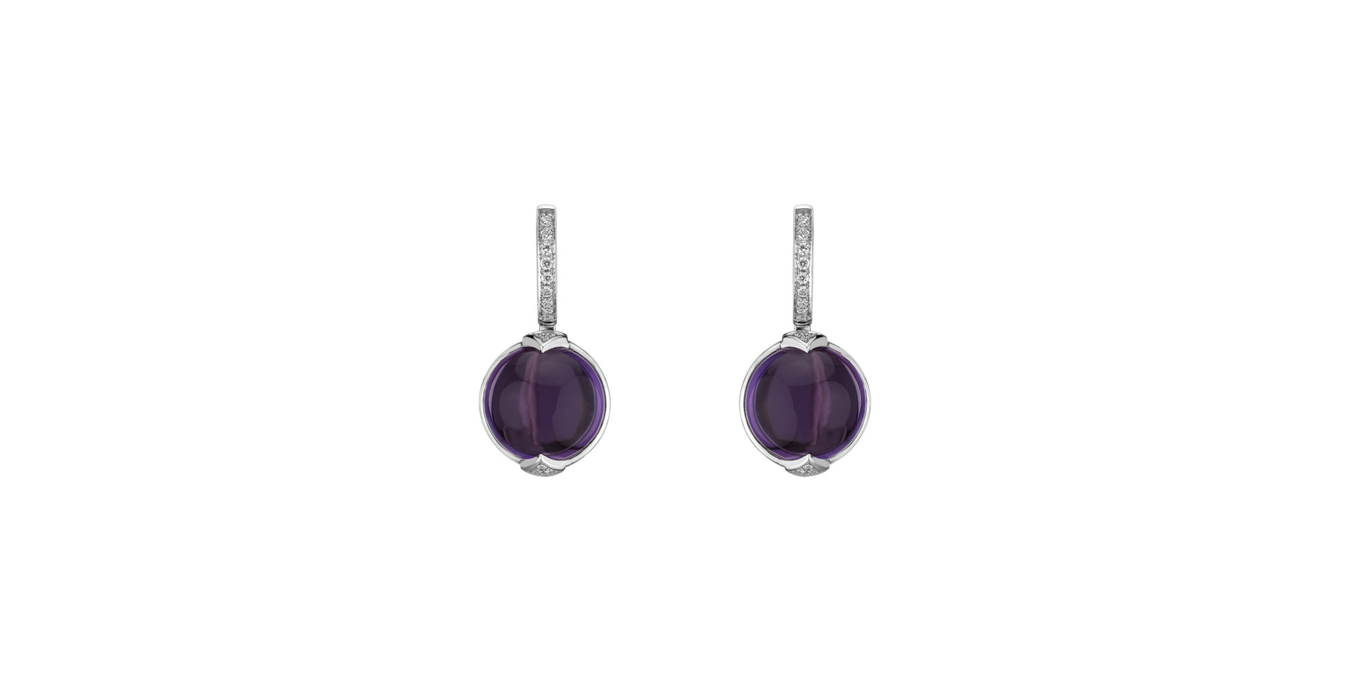 Diamond earrings with Amethyst Fairy Blossom
