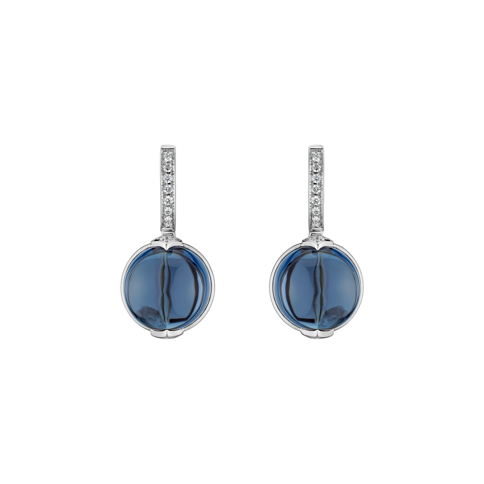 Diamond earrings with Topaz Fairy Blossom
