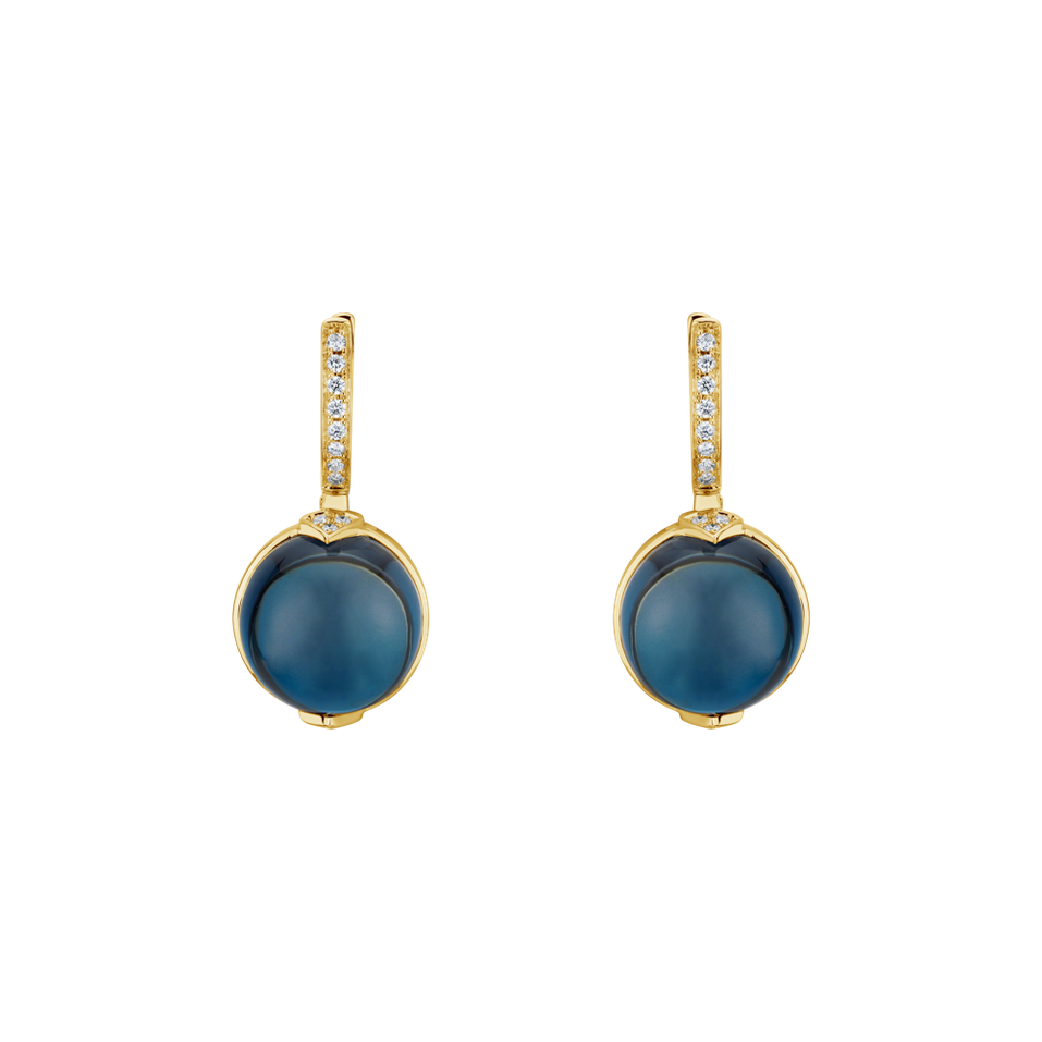 Diamond earrings with Topaz Fairy Blossom