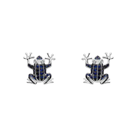 Diamond earrings and Sapphire Frog Prince