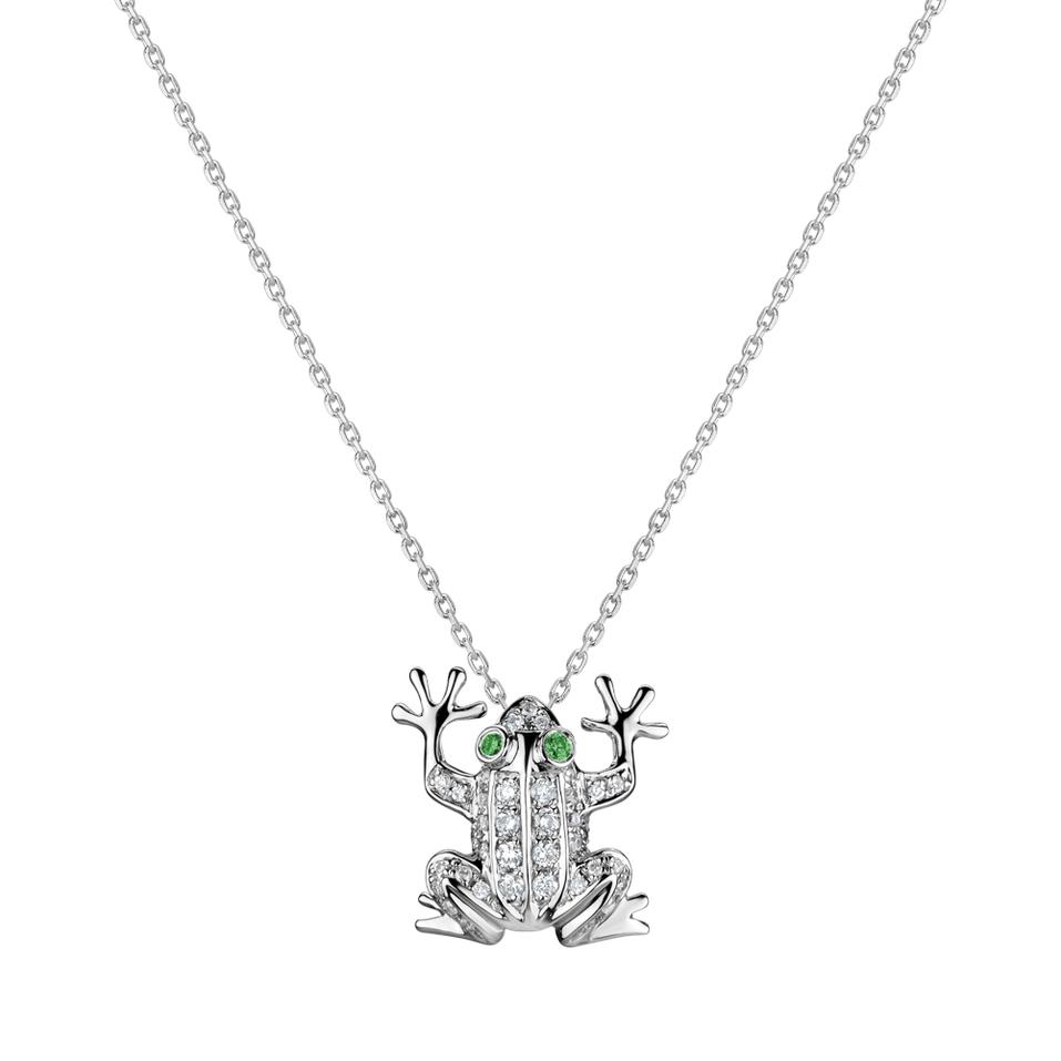 Diamond pendant with Garnet Frog Prince