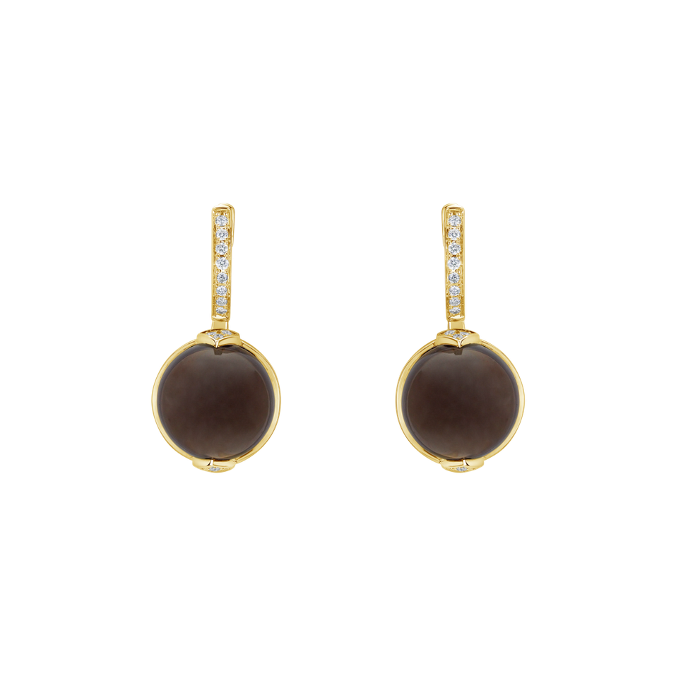 Diamond earrings with Quartz Fairy Blossom