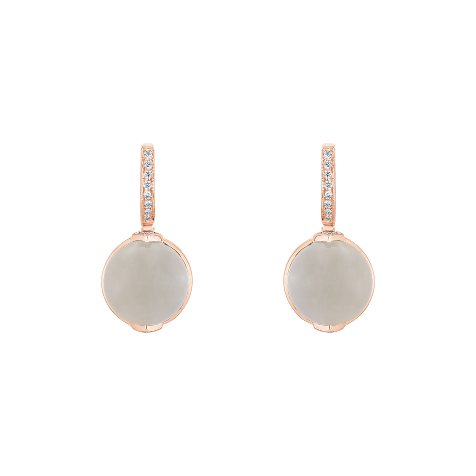 Diamond earrings with Moonstone Fairy Blossom