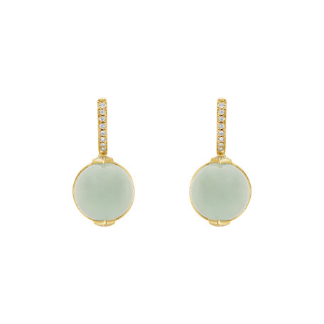 Diamond earrings with Chalcedony Fairy Blossom