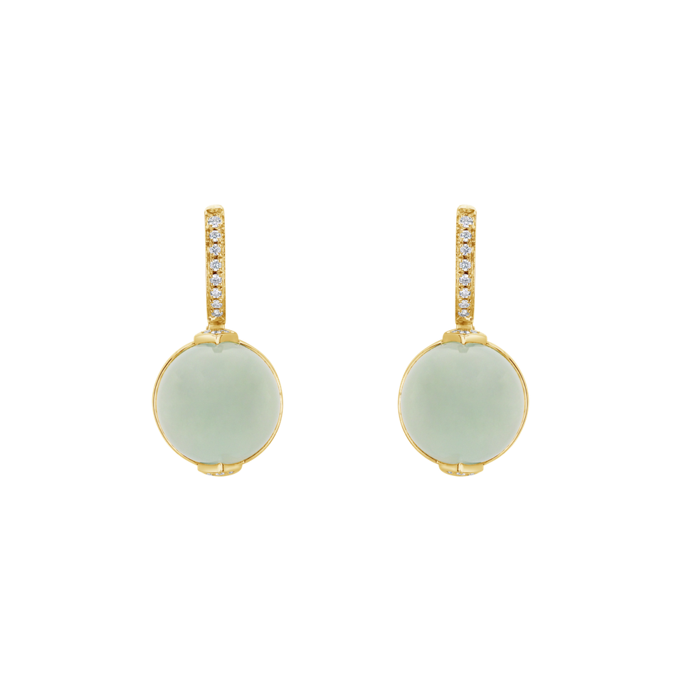 Diamond earrings with Chalcedony Fairy Blossom