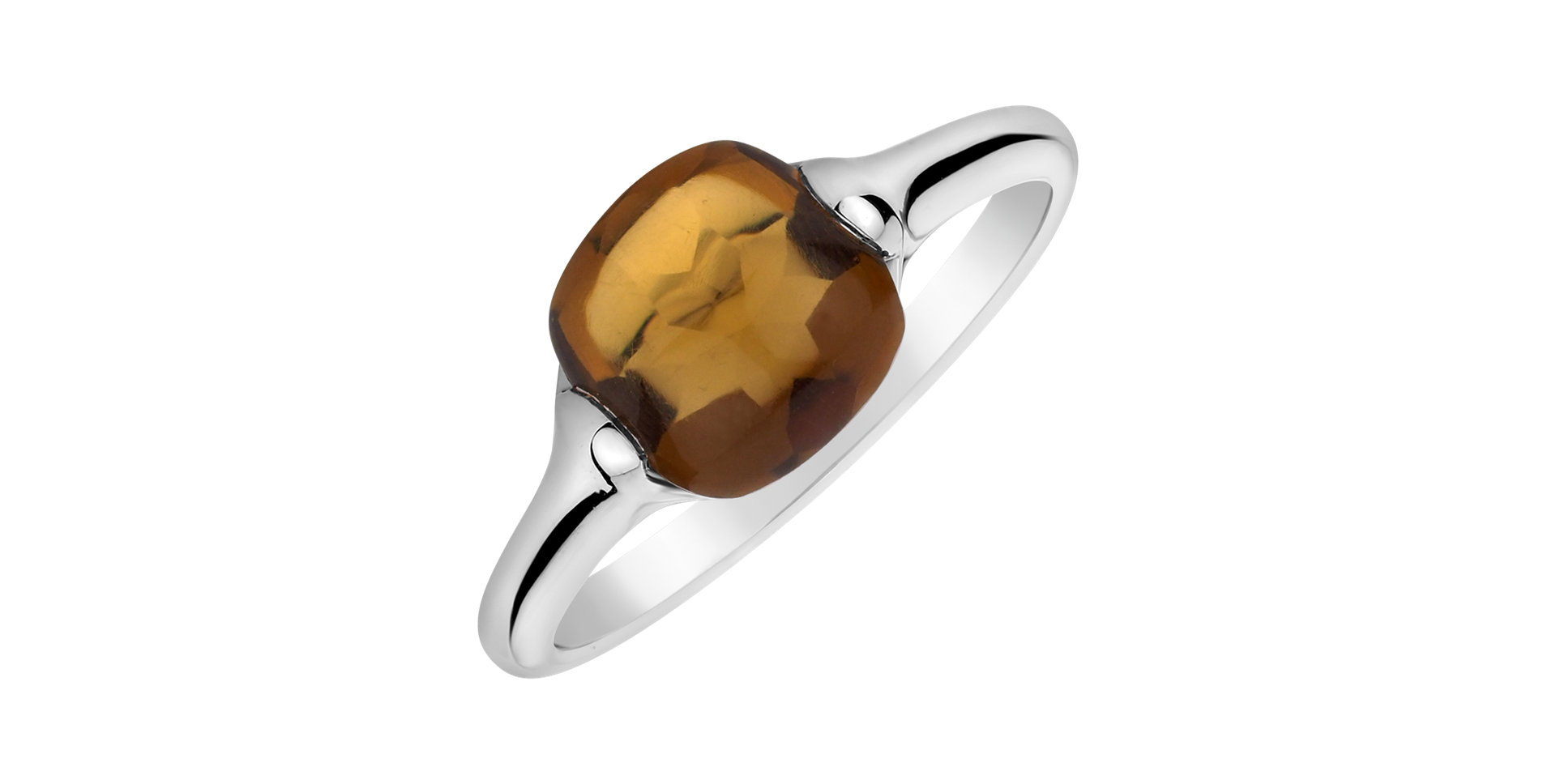 Ring with Cognac Quartz Bonbon