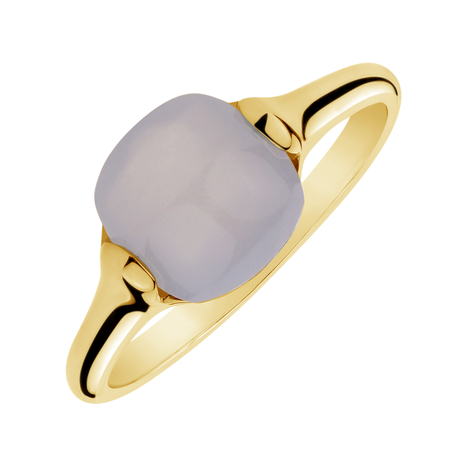 Ring with Blue Chalcedony Bonbon