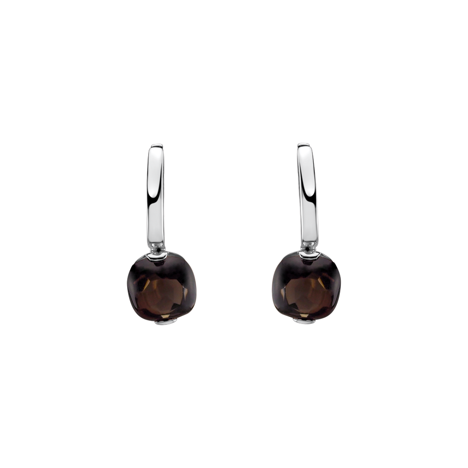Earrings with Smoky Quartz Bonbon