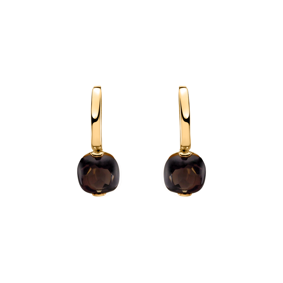 Earrings with Smoky Quartz Bonbon